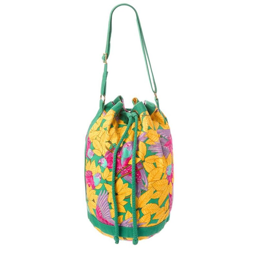 Hermès Green Canvas Drawstring Shoulder (Authentic Pre-Loved)